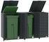 vidaXL Mülltonnenbox für 3 x 240 Liter 207 x 79 x 117 cm Stahl anthrazit
