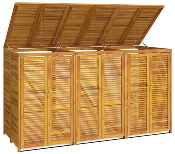 vidaXL Mülltonnenbox für 3 x 240 Liter 210 x 89 x 117 cm Massivholz Akazie