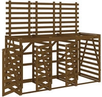 vidaXL M&uuml;lltonnenbox f&uuml;r 3 Tonnen Honigbraun Massivholz Kiefer
