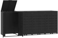 vidaXL M&uuml;lltonnenbox f&uuml;r 4 Tonnen Schwarz 276x79x117 cm Stahl