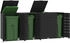 vidaXL Mülltonnenbox für 4 x 240 Liter 276 x 79 x 117 cm Stahl schwarz