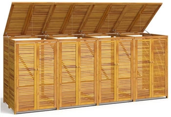 vidaXL Mülltonnenbox für 4 x 240 Liter 280 x 89 x 117 cm Massivholz Akazie