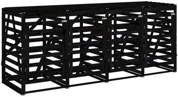 vidaXL Mülltonnenbox für 4 x 240 Liter Massivholz Kiefer schwarz – Elegante vidaXL Mülltonnenbox für 4 x 240 Liter Massivholz Kiefer schwarz revolutioniert Ihr Abfallmanagement