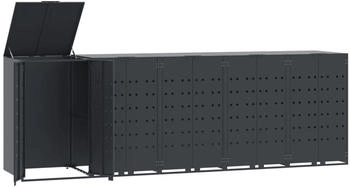 vidaXL Mülltonnenbox für 5 x 240 Liter 345 x 79 x 117 cm Stahl anthrazit