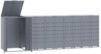 vidaXL M&uuml;lltonnenbox f&uuml;r 5 Tonnen Grau 345x79x117 cm Stahl