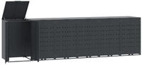 vidaXL M&uuml;lltonnenbox f&uuml;r 6 Tonnen Anthrazit 414x79x117 cm Stahl
