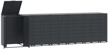 vidaXL Mülltonnenbox für 6 x 240 Liter 414 x 79 x 117 cm Stahl anthrazit