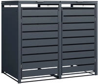 Westmann - Metall M&uuml;lltonnenbox 2er Kubus 2x 240 L Anthrazit 132x80x116 Cm