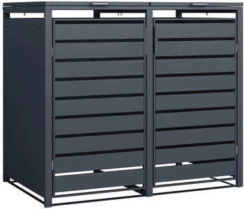 Westmann Mülltonnenbox Kubus Metall 2 x 240 Liter 116 x 132 x 80 cm anthrazit