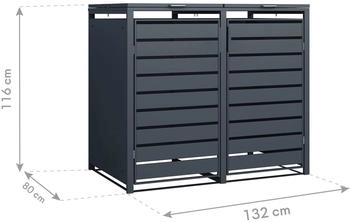 Westmann Mülltonnenbox Kubus Metall 2 x 240 Liter 116 x 132 x 80 cm anthrazit – Westmann Mülltonnenbox Kubus Metall 2 x 240 Liter 116 x 132 x 80 cm anthrazit - Elegante Ordnung für Ihren Außenbereich