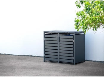 Westmann Mülltonnenbox Kubus Metall 2 x 240 Liter 116 x 132 x 80 cm anthrazit – Praktische Handhabung im Alltag