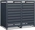 Westmann Mülltonnenbox Kubus Metall 2 x 240 Liter 116 x 132 x 80 cm anthrazit