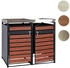 MCW Mülltonnenverkleidung J81 2 x 240 Liter 125 x 132 x 80 cm Kirsche-Holzoptik