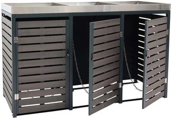 MCW M&uuml;lltonnenverkleidung K14 3 x 240 Liter 124 x 200 x 84 cm anthrazit
