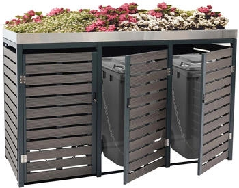 MCW Mülltonnenverkleidung K14 3 x 240 Liter 124 x 200 x 84 cm anthrazit – Praktische Gestaltung für maximalen Komfort
