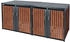 ML-Design Mülltonnenbox 4 x 240 Liter 264 x 80 x 116,3 cm Rostoptik anthrazit