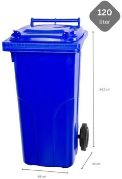 Proregal 2-Rad-Mülltonne MGB HDPE-Kunststoff 120 Liter blau 2 Stk. – Proregal 2-Rad-Mülltonne MGB HDPE-Kunststoff 120 Liter blau 2 Stk. für effiziente Abfallentsorgung