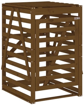vidaXL M&uuml;lltonnenbox f&uuml;r 1 x 240 Liter 84 x 90 x 128,5 cm Massivholz Kiefer honigbraun