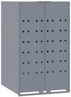 vidaXL M&uuml;lltonnenbox f&uuml;r 1 Tonne Grau 69x79x117 cm Stahl