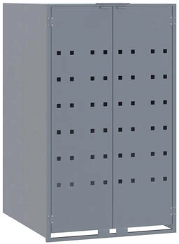 vidaXL Mülltonnenbox für 1 x 240 Liter 69 x 79 x 117 cm Stahl grau
