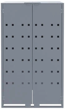 vidaXL Mülltonnenbox für 3 x 240 Liter 207 x 79 x 117 cm Stahl grau – Maximaler Schutz und einfache Handhabung