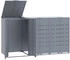 vidaXL Mülltonnenbox für 3 x 240 Liter 207 x 79 x 117 cm Stahl grau