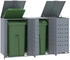 vidaXL Mülltonnenbox für 3 x 240 Liter 207 x 79 x 117 cm Stahl grau