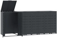 vidaXL M&uuml;lltonnenbox f&uuml;r 4 Tonnen Anthrazit 276x79x117 cm Stahl