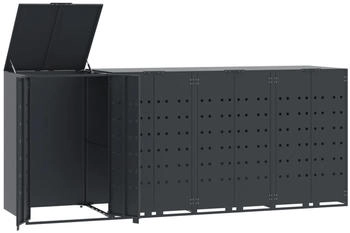 vidaXL Mülltonnenbox für 4 x 240 Liter 276 x 79 x 117 cm Stahl anthrazit