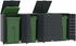 vidaXL Mülltonnenbox für 4 x 240 Liter 276 x 79 x 117 cm Stahl anthrazit
