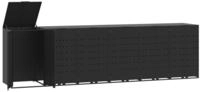 vidaXL M&uuml;lltonnenbox f&uuml;r 6 Tonnen Schwarz 414x79x117 cm Stahl