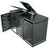 Juskys Metall-Mülltonnenbox Arel 3 x 120 Liter anthrazit