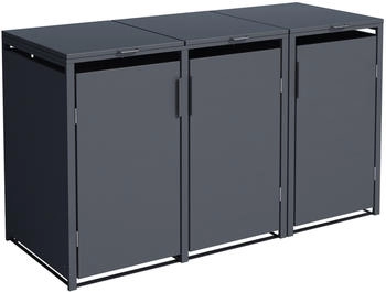 DEGAMO Mülltonnenbox München 3 x 240 Liter Stahl anthrazit