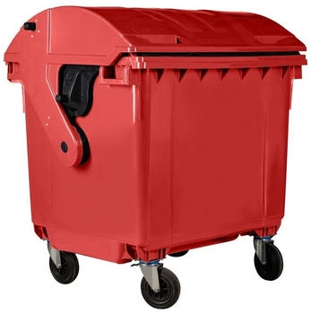 Hardwex Müllcontainer 1100 l Rot mit Runddeckel