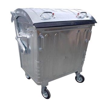 Hardwex Müllcontainer 1100 l aus verzinktem Stahlblech mit Runddeckel