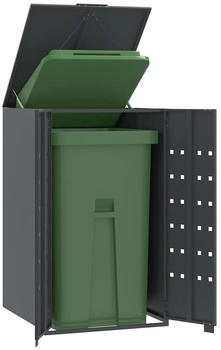 vidaXL Mülltonnenbox Mülltonnenbox für 1 Tonne Anthrazit 69x79x117 cm Stahl Anthrazit 69 cm x 117 cm