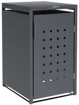 DEGAMO Mülltonnenbox TRIER Stahl grau für 1 Tonne 120 oder 240 Liter