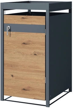 ML-Design Mülltonnenbox Müllbox aus Stahl wetterfeste Mülltonnen Verkleidung Mülltonnengarage Mülltonnencontainer mit Klappdeckel / Tür für 1 Tonne à 240 ltr.