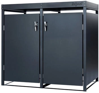 Zelsius M&uuml;lltonnenbox mit Pflanzdach f&uuml;r zwei 120 - 240 Liter M&uuml;lltonnen