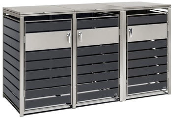 Zelsius M&uuml;lltonnenbox f&uuml;r 3 M&uuml;lltonnen 120 - 240 Liter Anthrazit