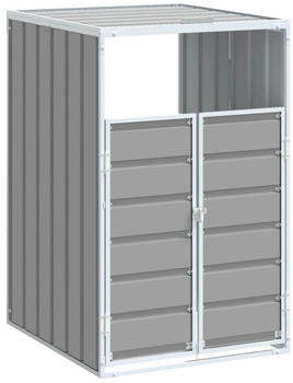 vidaXL Mülltonnenbox Mülltonnenbox für 1 Tonne Grau 72x81x115 cm Stahl