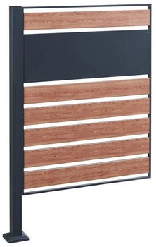 en.casa Mülltonnenbox »Uusikaupunki« Stahl 120x83x11 cm Anthrazit/Holzoptik Anthrazit/Holzoptik 83 cm x 120 cm x 11 cm