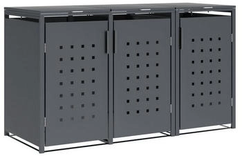 DEGAMO Mülltonnenbox TRIER Stahl grau für 3 Tonnen 120 oder 240 Liter