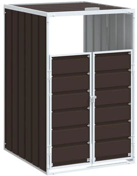 vidaXL Mülltonnenbox Mülltonnenbox für 1 Tonne Braun 72x81x115 cm Stahl