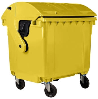 Hardwex Müllcontainer 1100 l Schwarz mit Runddeckel
