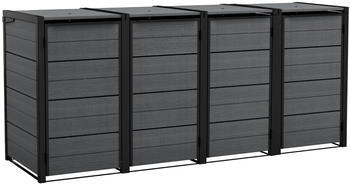 Keter Mülltonnenbox "Hide Away" 240 - 1200 Liter Anthrazit Holzoptik nathlos erweiterbar 960 l