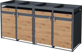ML-Design Mülltonnenbox Müllbox aus Stahl wetterfeste Mülltonnen Verkleidung Mülltonnengarage Mülltonnencontainer mit Klappdeckel / Tür für 4 Tonne à 240 ltr.