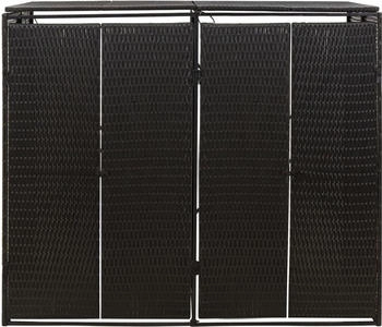 vidaXL Mülltonnenbox für 2 Tonnen Schwarz Poly Rattan (319861)
