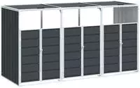 vidaXL M&uuml;lltonnenbox f&uuml;r 3 Tonnen Anthrazit 216x81x115 cm Stahl