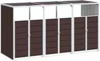 vidaXL M&uuml;lltonnenbox f&uuml;r 3 Tonnen Braun 216x81x115 cm Stahl
